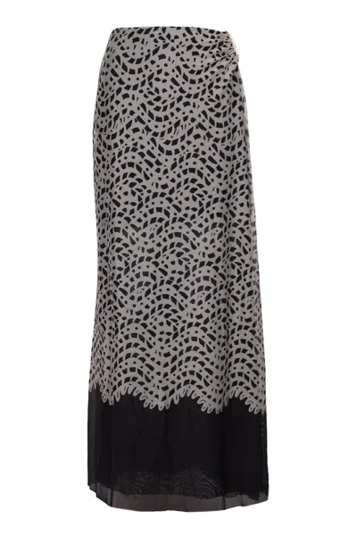 Vix Amira Detail Long Skirt Poeme In Black