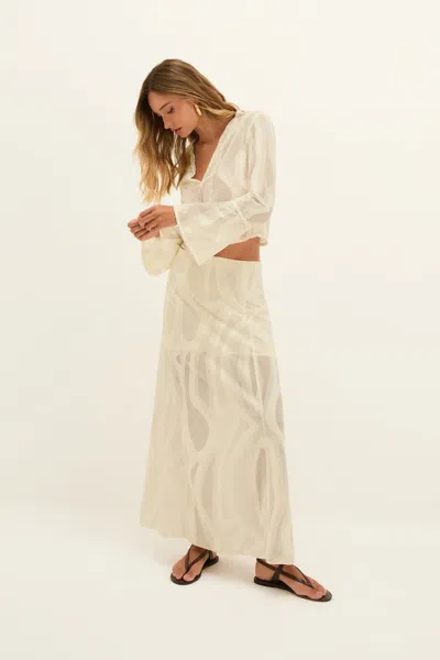 Vix Avila Long Skirt Glitz In White