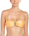 Vix Bandeau Bikini Top In Coral In Gold