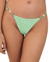 Vix Beaded Rope Bikini Bottom In Light Green