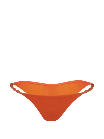 Vix Bead-embellished Bikini Bottoms In Orange