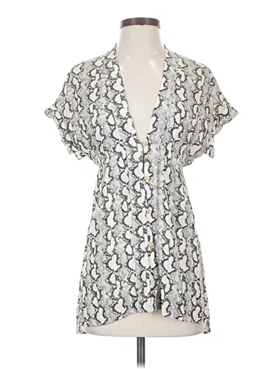 Pre-owned Vix By Paula Hermanny Short Sleeve Blouse In Silver