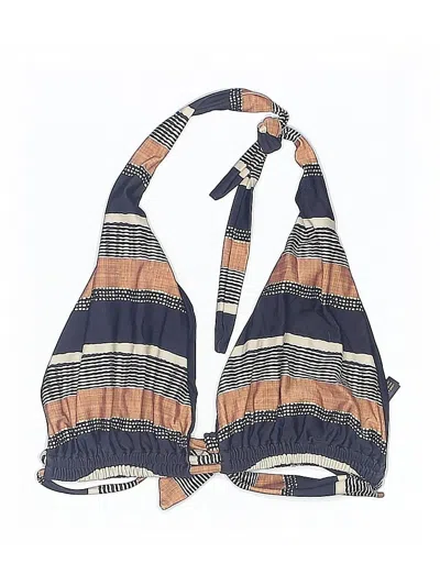 Pre-owned Vix By Paula Hermanny Swimsuit Top Brown Stripes Pattern Swimwear