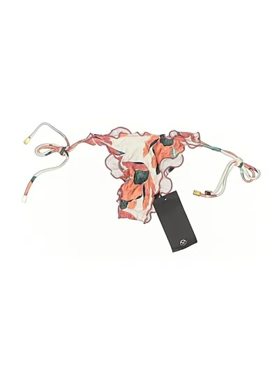 Pre-owned Vix By Paula Hermanny Swimsuit Top Ivory Graphic Pattern Swimwear In White