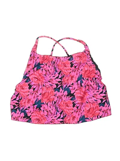 Pre-owned Vix By Paula Hermanny Swimsuit Top Pink Floral Pattern Swimwear