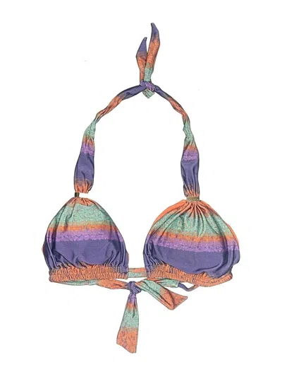 Pre-owned Vix By Paula Hermanny Swimsuit Top Purple Print Pattern Swimwear