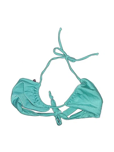 Pre-owned Vix By Paula Hermanny Swimsuit Top Teal Swimwear In Blue