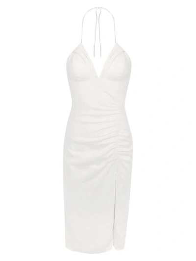 Vix By Paula Hermanny Women's Amber Ruched Halter Midi-dress In Off White