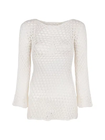 Vix By Paula Hermanny Women's Belle Open-knit Cover-up Top In Off White