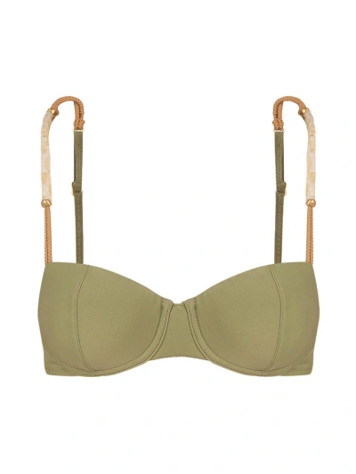Vix By Paula Hermanny Women's Brooke Mel Underwire Bikini Top In Olive