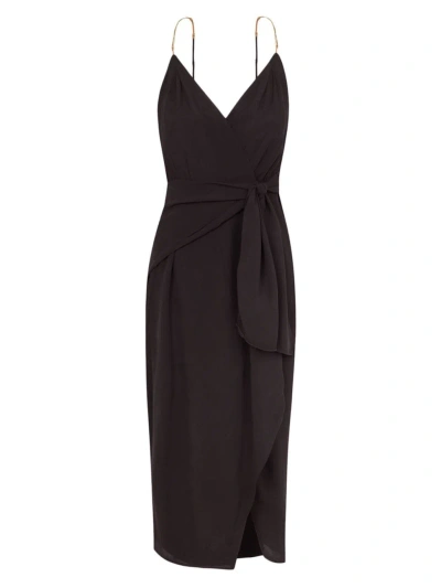 Vix By Paula Hermanny Women's Carly Wrap Midi-dress In Black