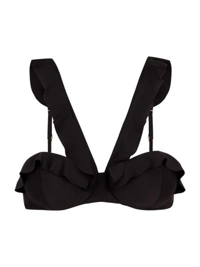 Vix By Paula Hermanny Women's Chris Underwire Ruffled Bikini Top In Black