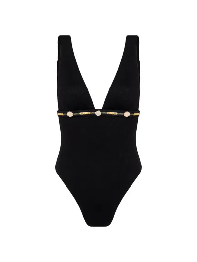 Vix By Paula Hermanny Women's Edith Embellished Brazilian-cut One-piece Swimsuit In Black