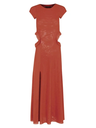 Vix By Paula Hermanny Women's Evie Cut-out Ruffled Maxi Dress In Orange