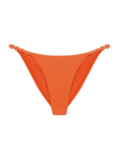 Vix By Paula Hermanny Women's Firenze Beaded Bikini Bottom In Orange