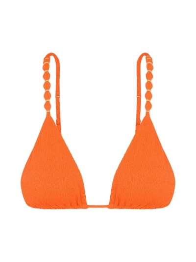 Vix By Paula Hermanny Women's Firenze Beaded Bikini Top In Orange