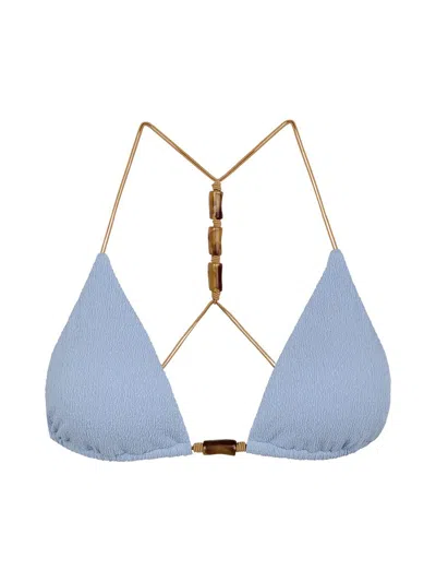 Vix By Paula Hermanny Women's Firenze Lesley Bead-accent Bikini Top In Blue