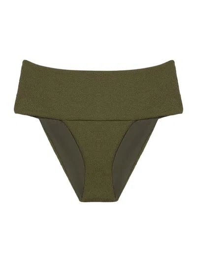 Vix By Paula Hermanny Women's Jessica High-rise Full-coverage Bikini Bottom In Green