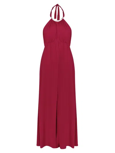 Vix By Paula Hermanny Women's Joy Halterneck Maxi-dress In Pink