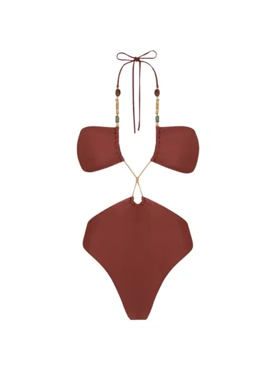 Vix By Paula Hermanny Women's Kaia Gi One-piece Swimsuit In Brown