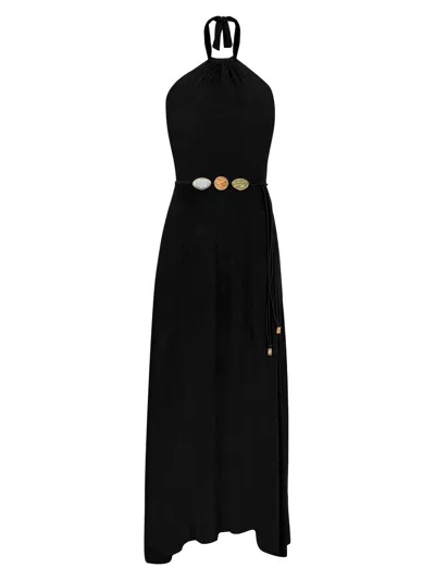 Vix By Paula Hermanny Women's Lelia Medallion Waist Maxi Dress In Black