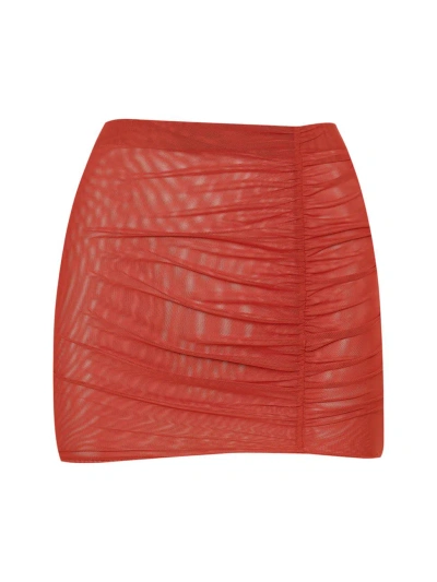 Vix By Paula Hermanny Women's Lynn Ruched Miniskirt In Orange