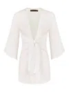 Vix By Paula Hermanny Women's Mesh Knotted Cover-up Minidress In Off White