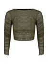 Vix By Paula Hermanny Women's Mira Ruched Mesh Top In Green