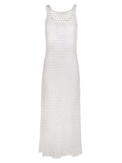 Vix By Paula Hermanny Women's Nicole Knit Cover-up Midi-dress In Off White