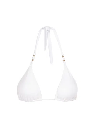 Vix By Paula Hermanny Women's Paula Beaded Bikini Top In White