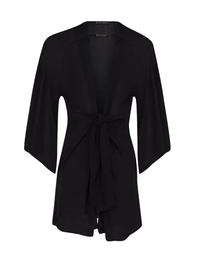 Vix By Paula Hermanny Women's Perola Short Cover-up Dressing Gown In Black