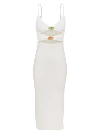 Vix By Paula Hermanny Women's Petra Resin Medallion Midi-dress In White