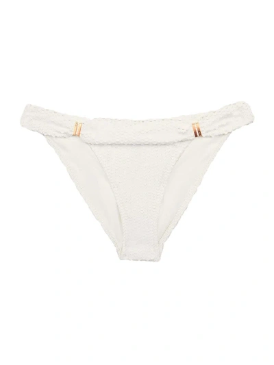 Vix By Paula Hermanny Women's Scales Bia Textured Bikini Bottom In Off White