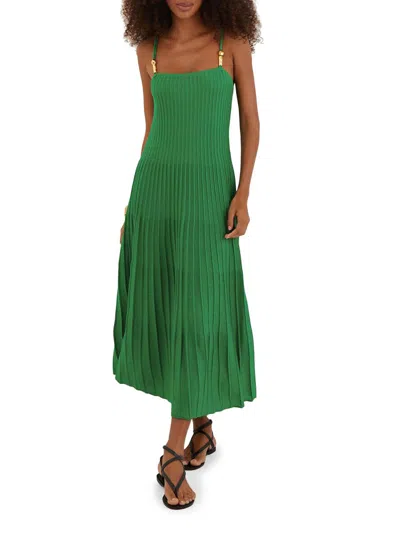 Vix By Paula Hermanny Women's Sea Wanderer Bruna Knit Maxi Dress In Green