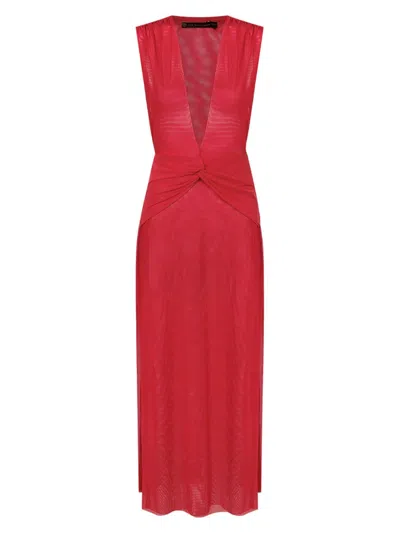 Vix By Paula Hermanny Women's Solid Cindy Cover-up Maxi Dress In Red