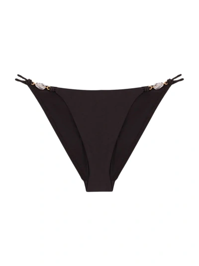 Vix By Paula Hermanny Women's Solid Ivy Knotted Bikini Bottom In Black