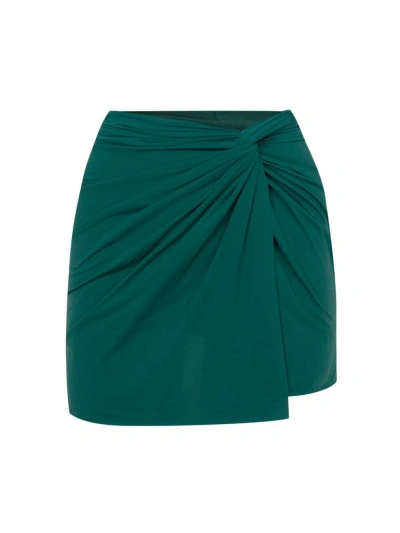 Vix By Paula Hermanny Women's Solid Karen Jersey Miniskirt In Green