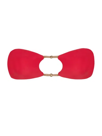 Vix By Paula Hermanny Women's Solid Layla Bandeau Bikini Top In Red