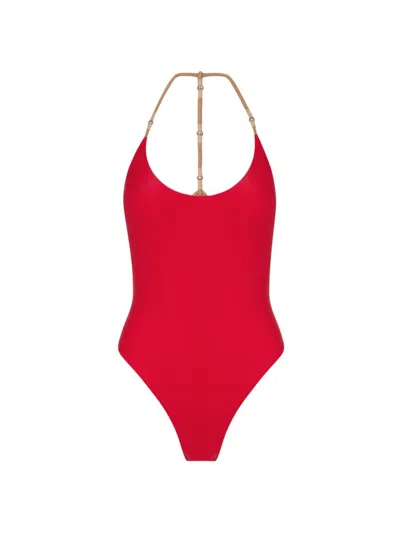 Vix By Paula Hermanny Women's Solid Layla T-back One-piece Swimsuit In Red