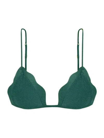 Vix By Paula Hermanny Women's Solid Lou Triangle Bikini Top In Green