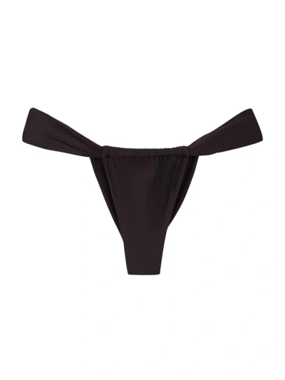 Vix By Paula Hermanny Women's Solid Tanga Cheeky Bikini Bottom In Black