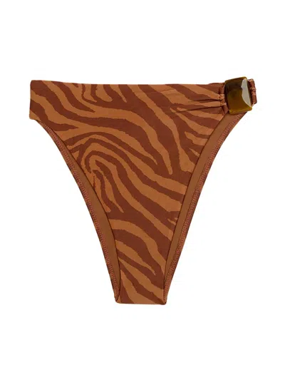 Vix By Paula Hermanny Women's Sundown Misty Animal-print Bikini Bottom In Neutral