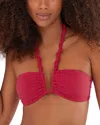 Vix Solid Carol Holly Bikini Top In Red
