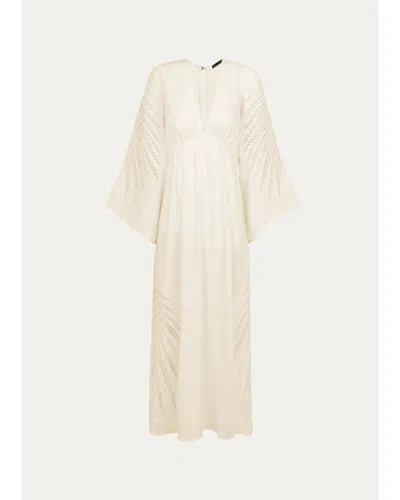 Vix Dema Eyelet Embroidered Long Dress In Neutral