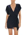 Shop Vix Emily Wrap Dress Swim Cover-up In Black