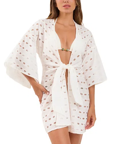 Vix Eyelet Perola Short Cover Up In White
