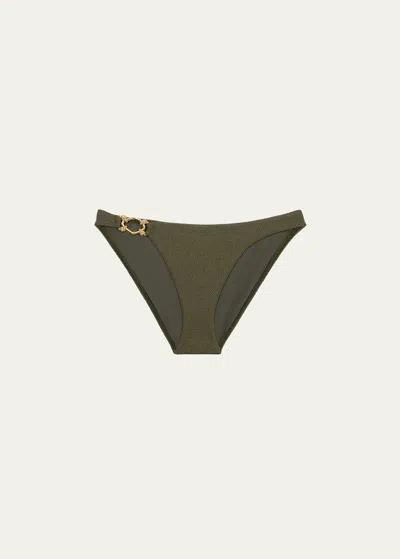 Vix Firenze Adalia Detail Full Bikini Bottoms In Green