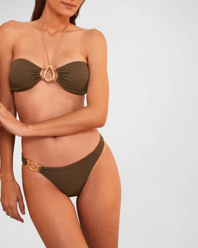 Vix Firenze Adalia Detail Full Bikini Bottoms In Evergreen