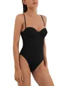 Vix Firenze Corsage One Piece Swimsuit In Black