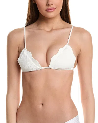 Vix Firenze Mandy Scalloped Bikini Top In White